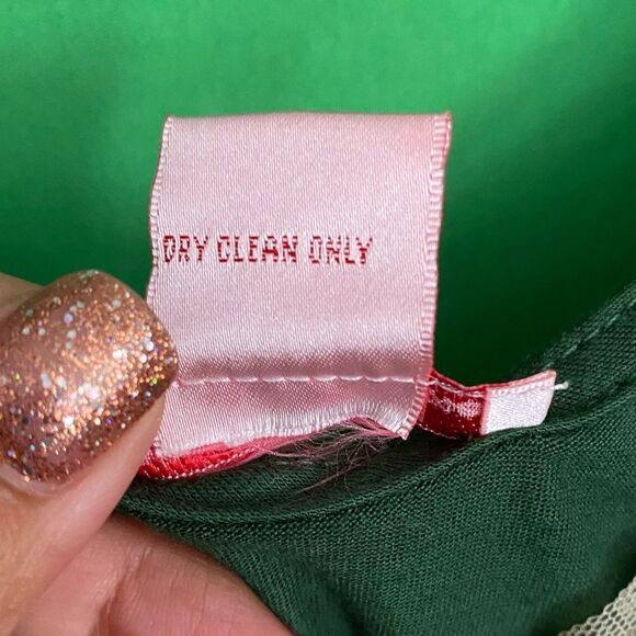 EUC LU LU LAME Vintage Silk & Lace Green Sheer Hand Beaded Sleeveless Blouse Sm - Picture 9 of 12